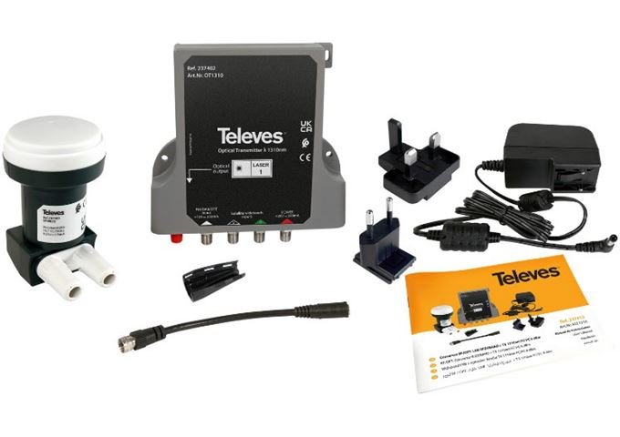 Televes KLT1310 Kit Wideband-LNB + Optischer Sender 2xSAT