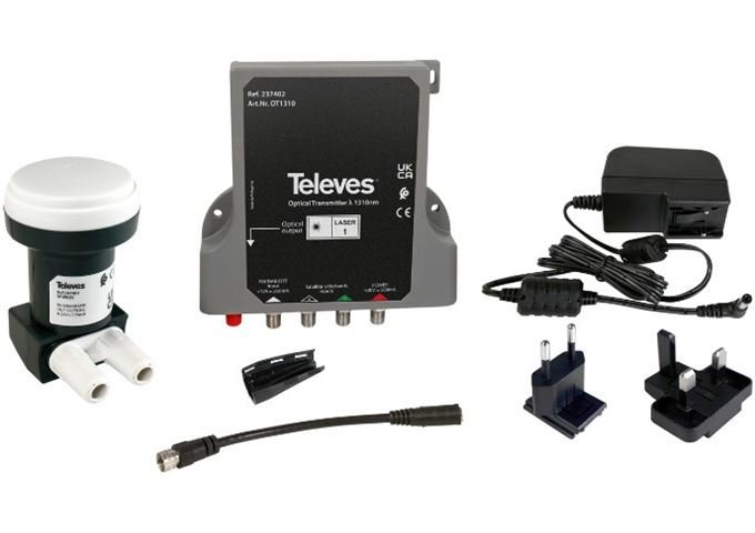 Televes KLT1310 Kit Wideband-LNB + Optischer Sender 2xSAT