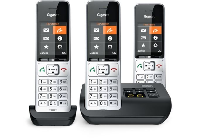 Gigaset COMFORT 500A trio si-sw Analog-Telefon mit AB schn