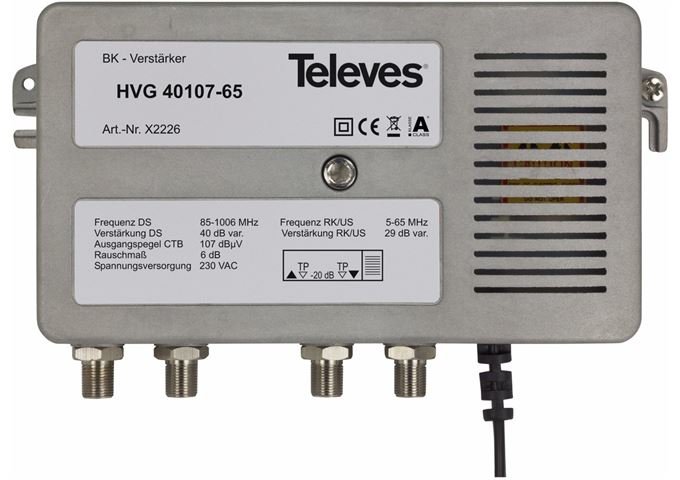 Televes HVG 40107-65 Verstärker BK 40dB Druckgußgehäuse