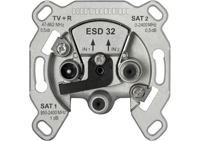 Kathrein ESD 32 Antennendose 2 Niederführungen Twin 3-Loch