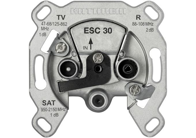 Kathrein ESC 30 Antennendose EINZEL 3-Loch mit DC-Durchlaß