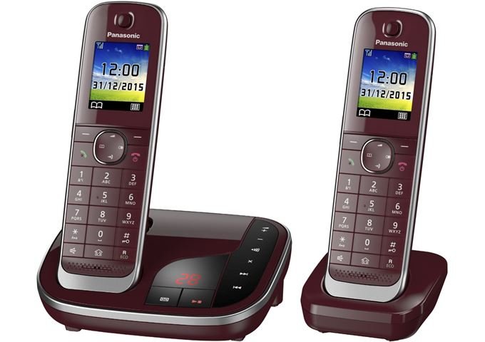 Panasonic KX-TGJ322GR DECT Telefon mit AB DUO schnurlos wein