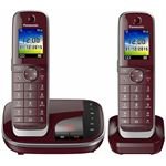 Panasonic KX-TGJ322GR DECT Telefon mit AB DUO schnurlos wein