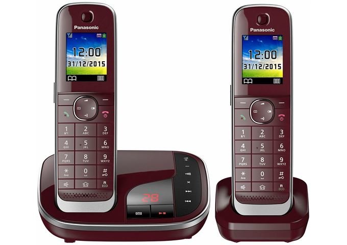 Panasonic KX-TGJ322GR DECT Telefon mit AB DUO schnurlos wein