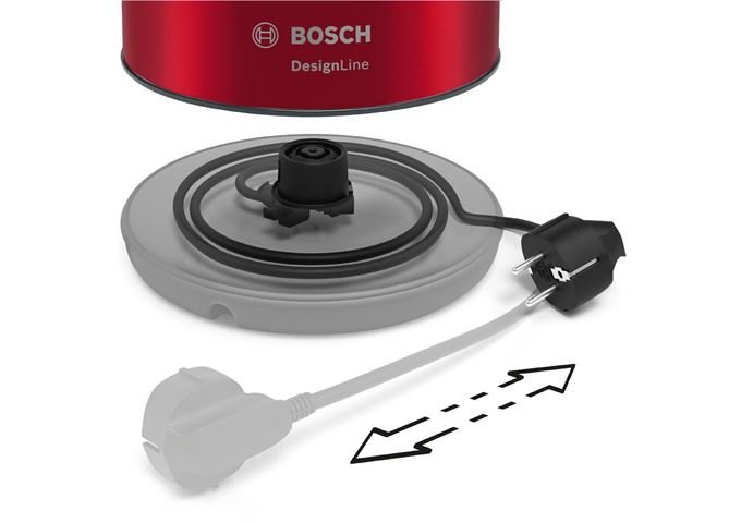 Bosch TWK3P424 Wasserkocher deep red crystal 2200W 1,7L