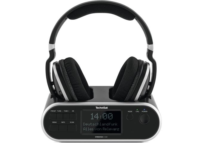 TechniSat Stereoman 2 DAB+ sw Stereo-Funkkopfhörer mit Docki