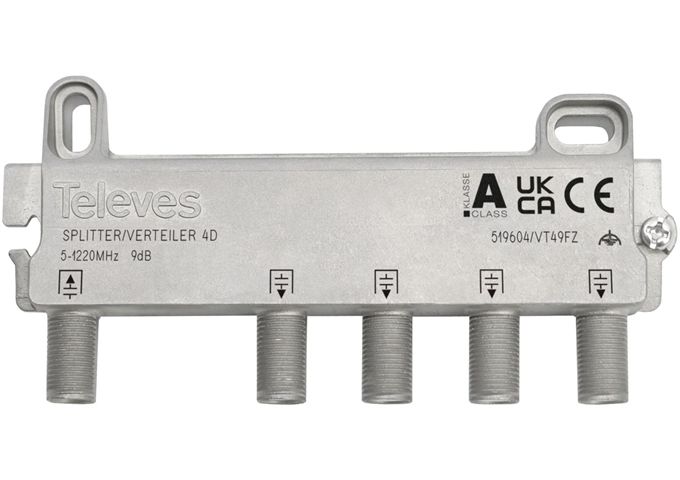 Televes VT49FZ 4-fach Verteiler 5-1218MHz VD: 9dB