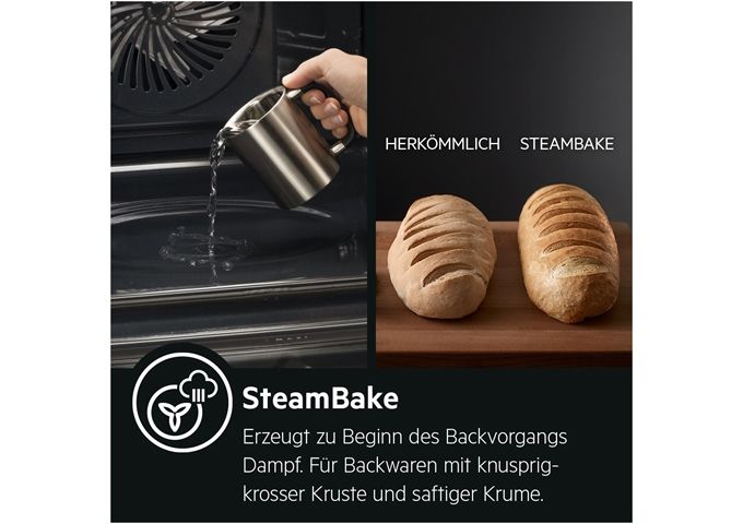 AEG BO324BA Ed Einbau-Backofen A+ Steam Bake Aqua-Rein