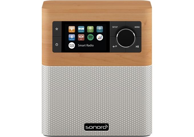 Sonoro Stream ahorn Dekor – weiß DAB+,FM,BT,WiFi,Farbdisp