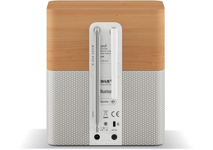 Sonoro Stream ahorn Dekor – weiß DAB+,FM,BT,WiFi,Farbdisp