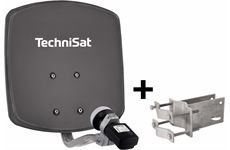 TechniSat DigiDish 33, Universal-V/H-LNB Grau mit An-Rohr-Fi